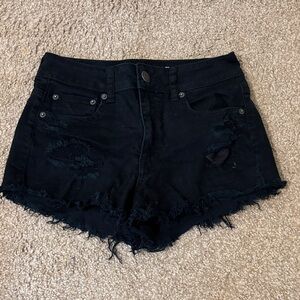 American Eagle Outfitters Black Distressed Jean Shorts